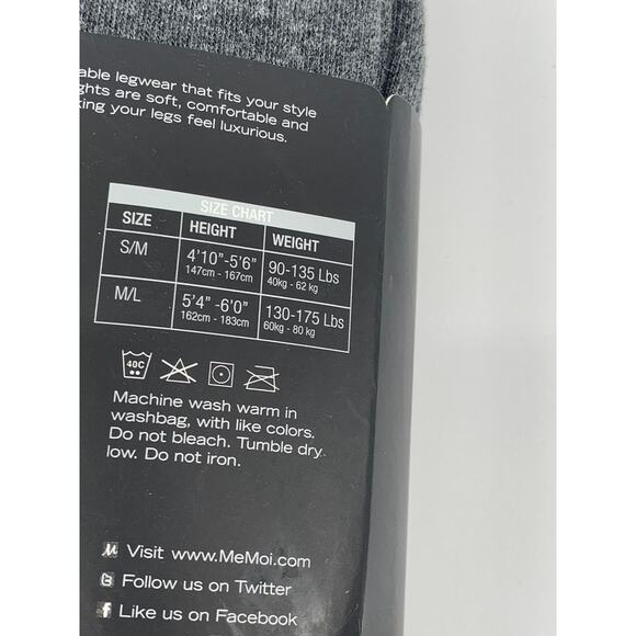 MEMOI Women's Dark Gray Heather Striped-Printed Palette Sweater Tights SZ M/L - Picture 6 of 8